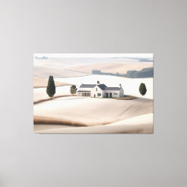 水平ファームハ素朴ウストスカニーランドスケープ キャンバスプリント