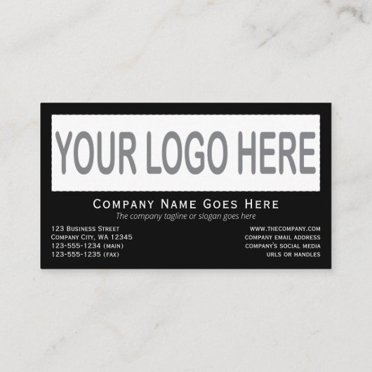 水平フォトロゴテンプレート両面ブラック 名刺 (裏面)