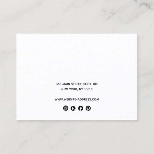 水平ブラック追加ロゴネックレススタッドイヤリング 名刺 (裏面)