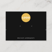 水平ブラック追加ロゴネックレススタッドイヤリング 名刺 (正面)