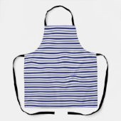水平ブルーと白のストライプ エプロン (正面)
