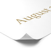 水平ホワイト金ゴールドエレガントなウェディングウェルカムサイン ポスター (角)