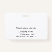 水平ホワイトIDバッジ バッジ (裏面)