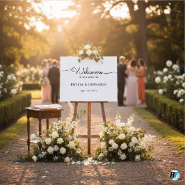 水平ミニマルエレガントリスト結婚のサイン ポスター