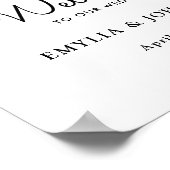 水平ミニマルエレガントリスト結婚のサイン ポスター (角)