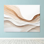 水平ミニマル抽象芸術流れ質感 キャンバスプリント (インサイチュ (ウッドフロア))