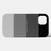 水平モダンストライプの黒と灰色の色 Case-Mate iPhoneケース (裏面 (横))