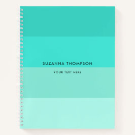 水平モダンストライプターコイズティール（緑がかった色）の色 ノートブック