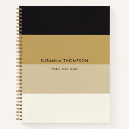 水平モダンストライプブラックと金ゴールドの色調 ノートブック