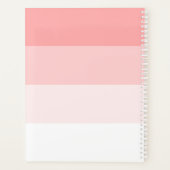 水平モダンパステルストライプ赤面ピンク プランナー手帳 (裏面)