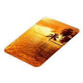 水平ヤシの木の日没縦磁石 マグネット (左側)
