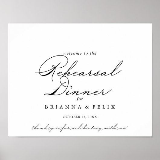 水平リハエレガントーサルディナーウェルカムサイン ポスター (正面)