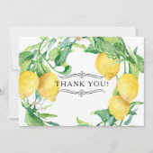 水平レモン花の感謝カード 柑橘の芸術 招待状 (正面)