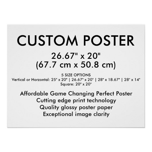 水平型光沢カスタムポスター 26" x 20" ポスター (正面)
