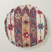 水平帯キリム紫緑帯  ラウンドクッション (裏面)