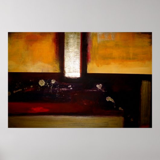 水平抽象芸術長方形アートプリントポスター ポスター (正面)