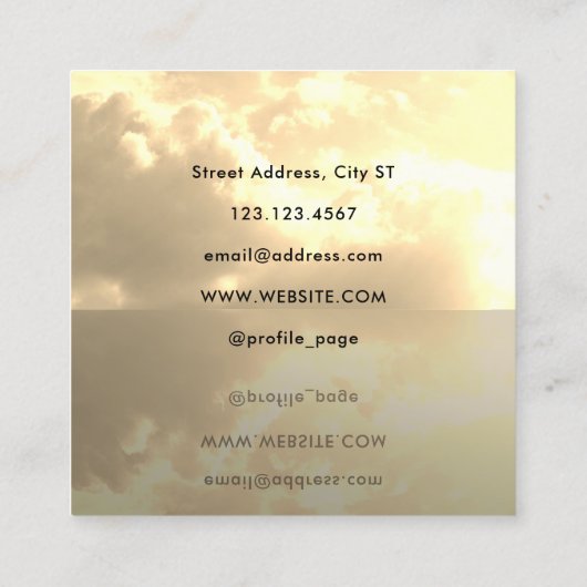 水平移動イニシャル飛んでいる記号 スクエア名刺 (裏面)