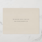 水平箔アーチ |写真の保存日付 箔招待状 (裏面)