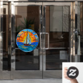 水平線に入る日フェイクの入り ウィンドウサイン (オフィスドア)