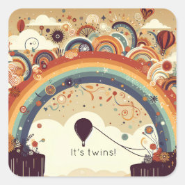 水平線に浮かぶバルーン スクエアシール