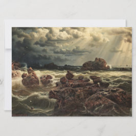 水平線に船が浮かぶ沿岸の風景 カード