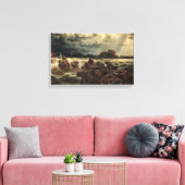 水平線に船が浮かぶ沿岸の風景 キャンバスプリント (インサイチュ (リビング))