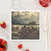 水平線に船が浮かぶ沿岸の風景 スタンダードランチョンナプキン (インサイチュ)