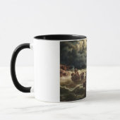 水平線に船が浮かぶ沿岸の風景 マグカップ (左)