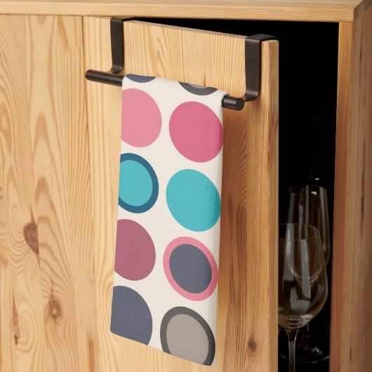 水平線の円3 キッチンタオル (三つ折り)