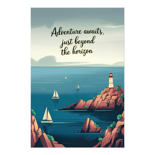 水平線の向こうに冒険が待ち受けている フォトプリント            (正面)