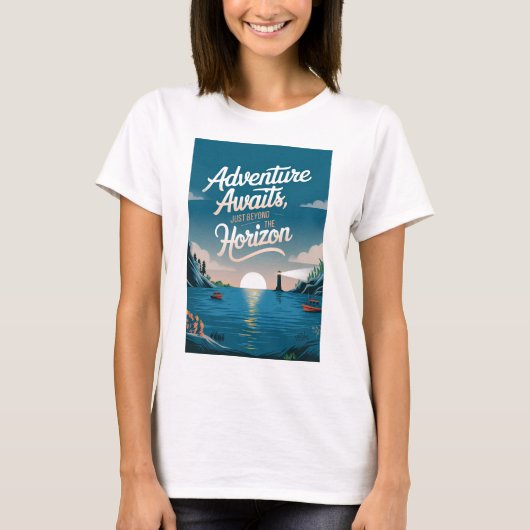 水平線の向こうに冒険が待ち受けている Tシャツ (正面)