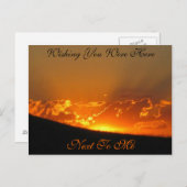 水平線の夕日 ポストカード (正面/裏面)