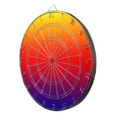 水平線の日没の色ブレンド ダーツボード (正面右)