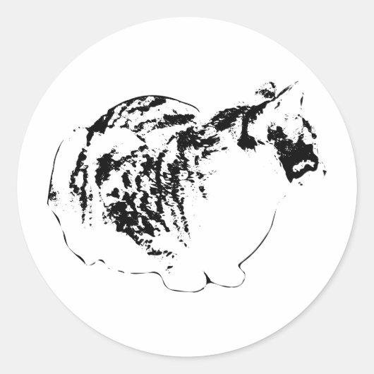 水平線へひげ ラウンドシール (正面)