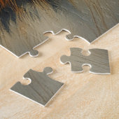 水平線を渡る穏やかな夕暮れ ジグソーパズル (側面)