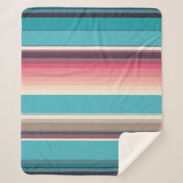 水平線ストライプの シェルパブランケット