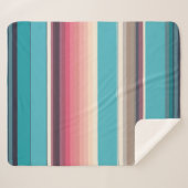 水平線ストライプの シェルパブランケット (正面(横))