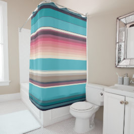 水平線ストライプの シャワーカーテン