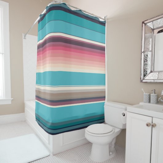 水平線ストライプの シャワーカーテン (インサイチュ)