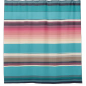 水平線ストライプの シャワーカーテン (正面)