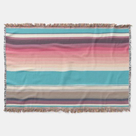 水平線ストライプの スローブランケット (正面)