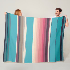 水平線ストライプの フリースブランケット