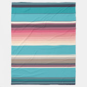 水平線ストライプの フリースブランケット (正面)