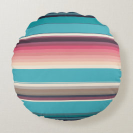 水平線ストライプの ラウンドクッション
