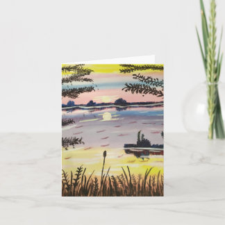 水平線（日）、小、4インチx 5.6インチ カード