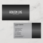水平線 – 黒と灰色 名刺 (正面/裏面)