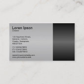 水平線 – 黒と灰色 名刺 (裏面)
