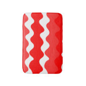 水平赤と白波模様 バスマット (正面縦)