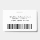 水平雇用 |フォトロゴバーコード名 バッジ (裏面)