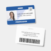 水平雇用 |フォトロゴバーコード名 バッジ (正面＆裏面)